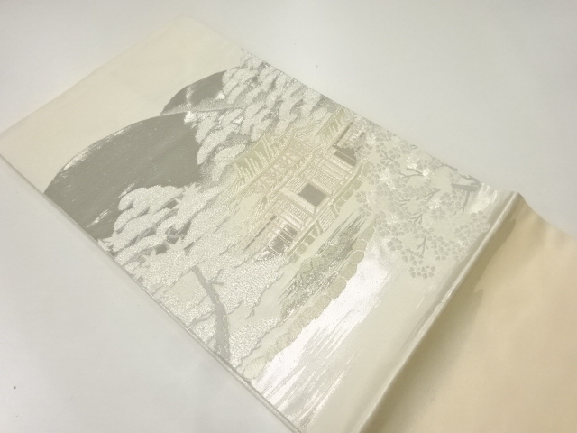 JAPANESE KIMONO / NAGOYA OBI / SILK / PLATINUM​ FOIL / WOVEN BYODOIN